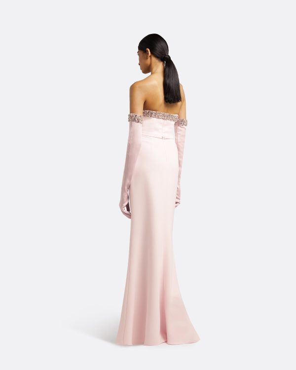 Donatella Barely Pink Long Dress With Antonia Gloves - Image 2