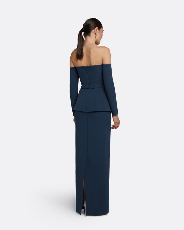 Giuliana Ink Blue Long Dress - Image 2