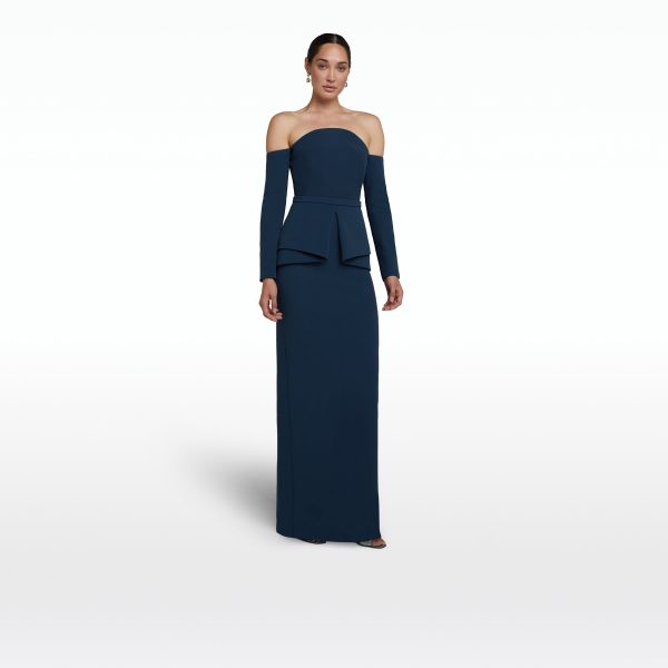 Giuliana Ink Blue Long Dress - Image 6