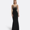 Beatriz Black & Celestial Scatter Embroidery Long Dress
