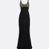 Beatriz Black & Celestial Scatter Embroidery Long Dress - Image 7