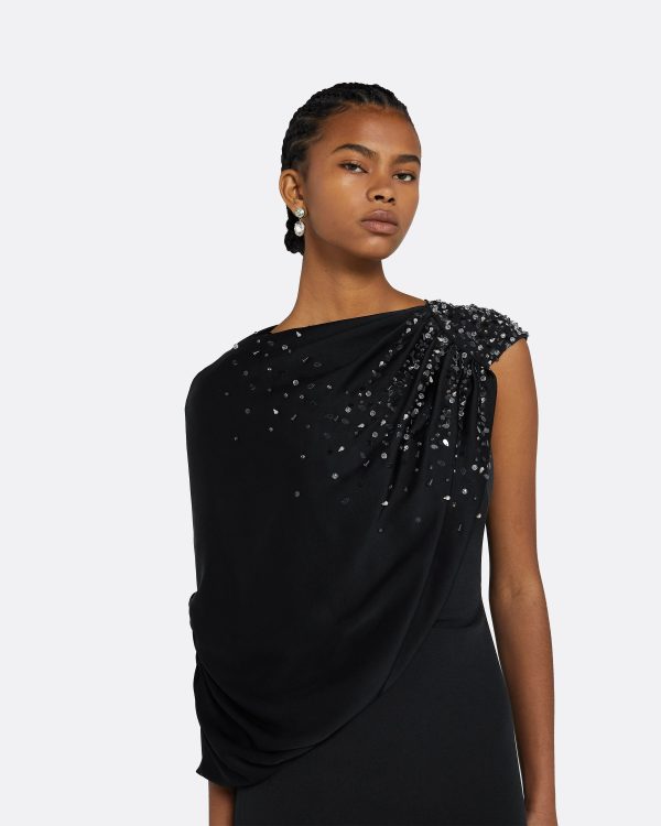 Aylin Black Long Dress - Image 3