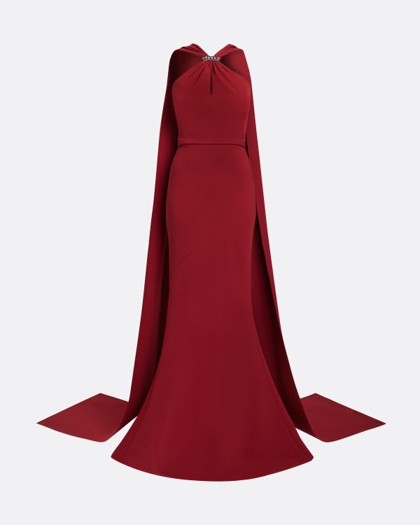 Lilien Rhubarb Long Dress With Embroidery - Image 5
