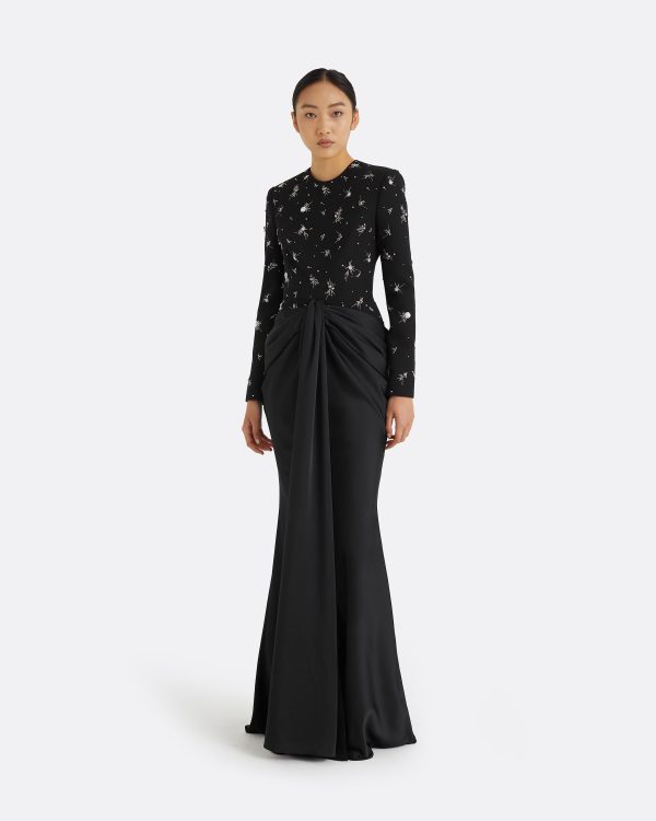 Naira Black Long Dress