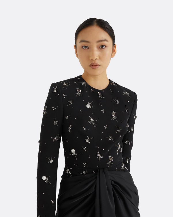 Naira Black Long Dress - Image 3