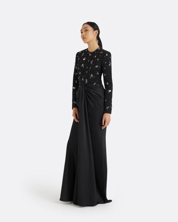 Naira Black Long Dress - Image 4