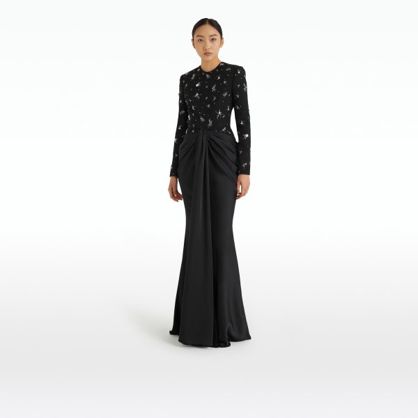 Naira Black Long Dress - Image 6