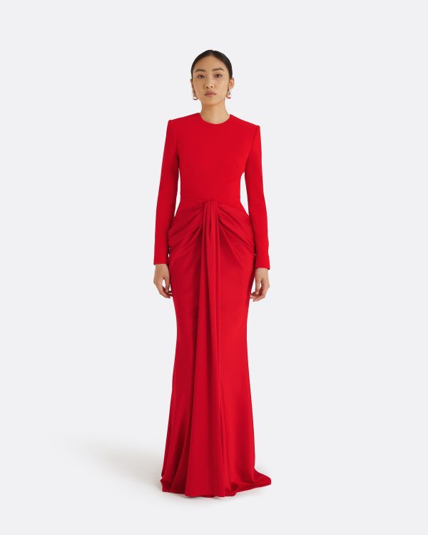 Naira Cherry Red Long Dress