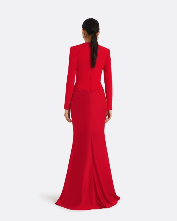 Naira Cherry Red Long Dress - Image 2
