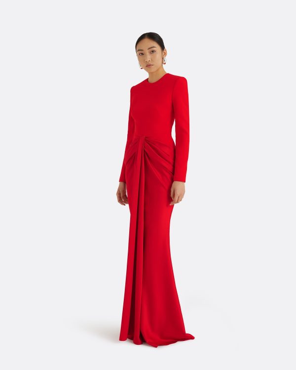 Naira Cherry Red Long Dress - Image 4
