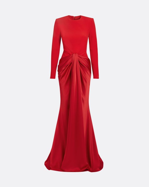 Naira Cherry Red Long Dress - Image 5