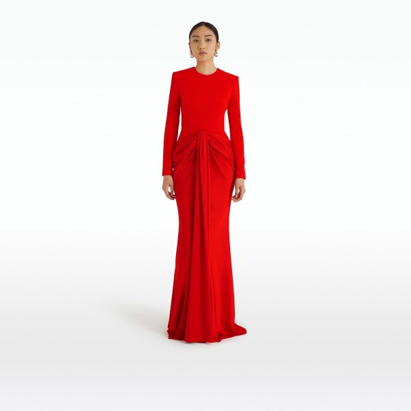 Naira Cherry Red Long Dress - Image 6
