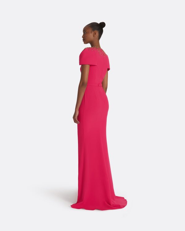 Delina Raspberry Long Dress - Image 2