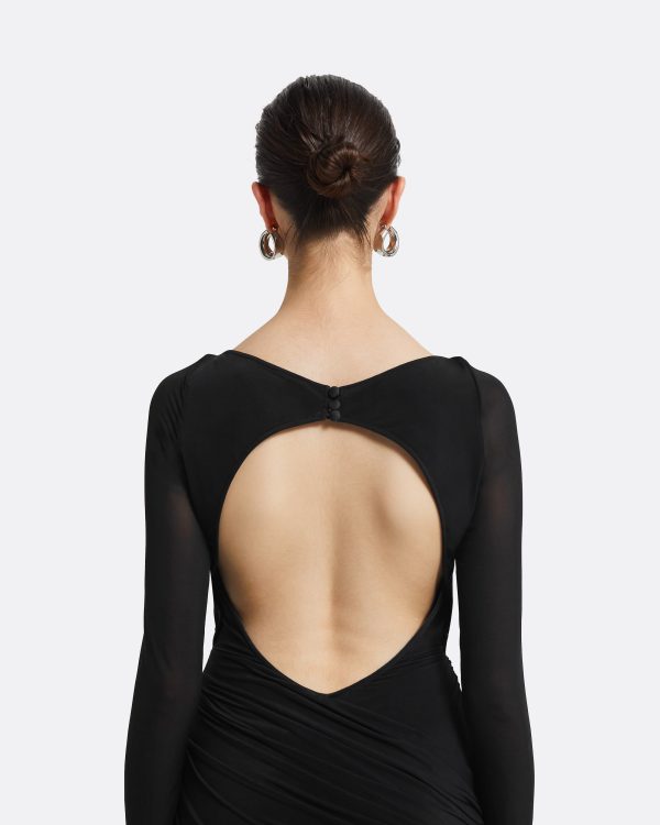 Tanla Black Long Dress - Image 4