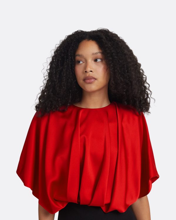 Lucinda Black & Cherry Red Long Dress - Image 3