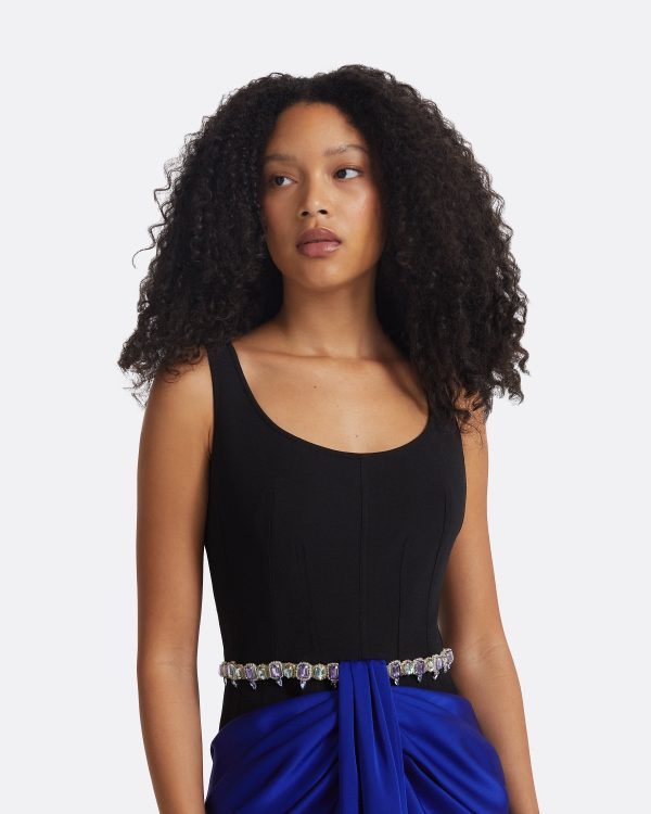 Marlena Embroidered Marrakech & Black Long Dress - Image 3