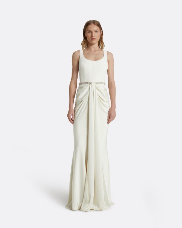 Marlena Ivory Embroidered Long Dress