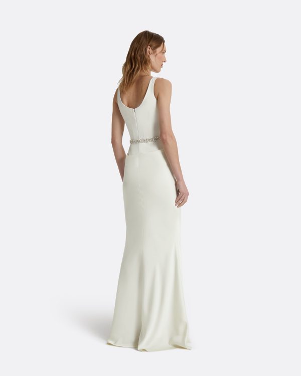 Marlena Ivory Embroidered Long Dress - Image 2