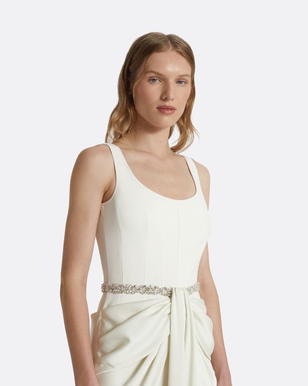 Marlena Ivory Embroidered Long Dress - Image 3