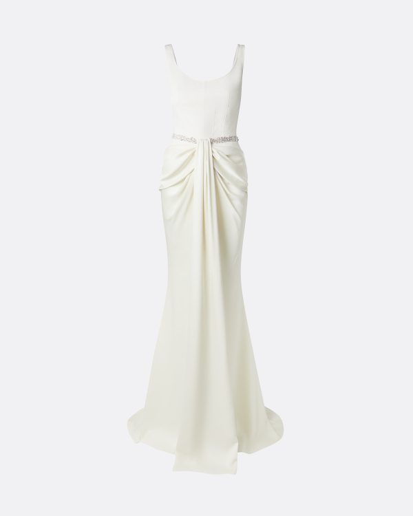 Marlena Ivory Embroidered Long Dress - Image 5