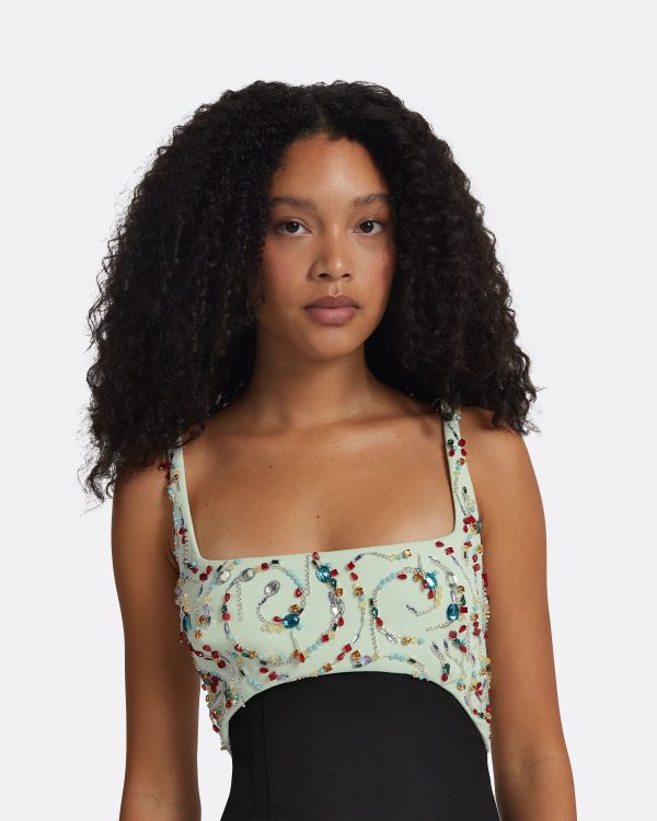 Ezda Black & Spearmint Long Dress - Image 3