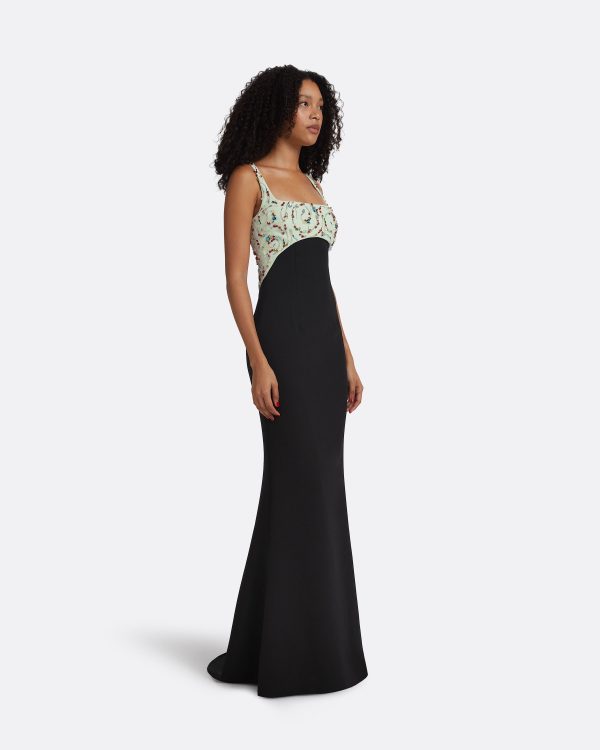 Ezda Black & Spearmint Long Dress - Image 4