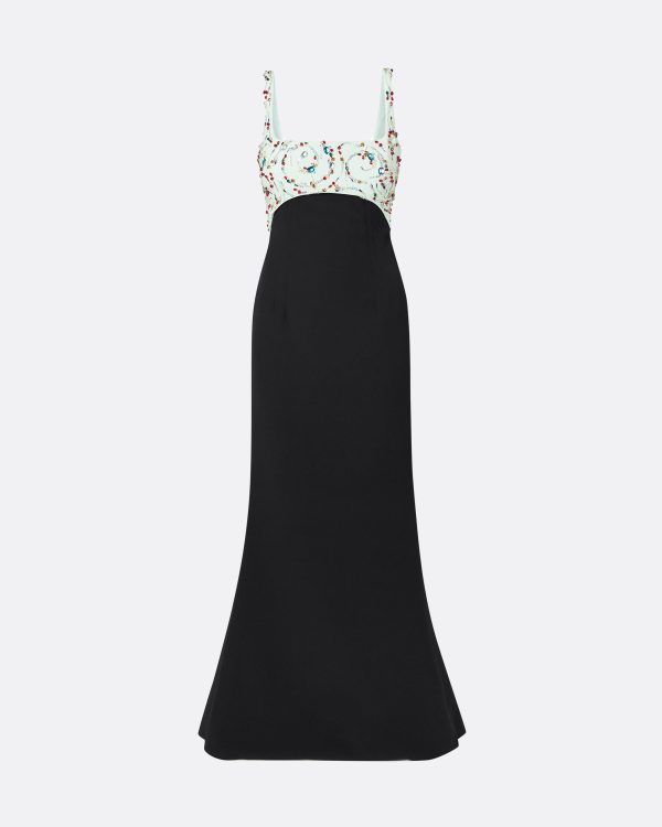 Ezda Black & Spearmint Long Dress - Image 5