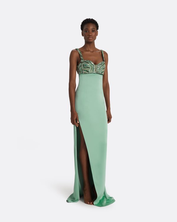 Natali Sea Foam Long Dress - Image 4