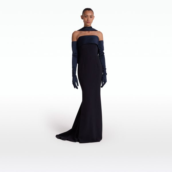 Roshana Midnight Navy Long Dress - Image 7