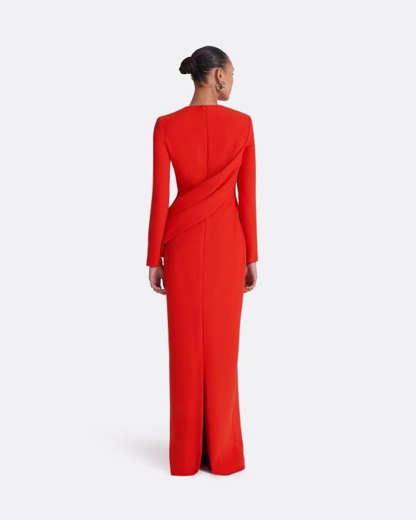 Louna Scarlet Red Long Dress - Image 2