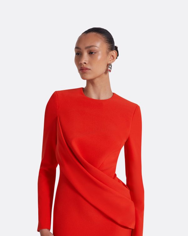Louna Scarlet Red Long Dress - Image 3