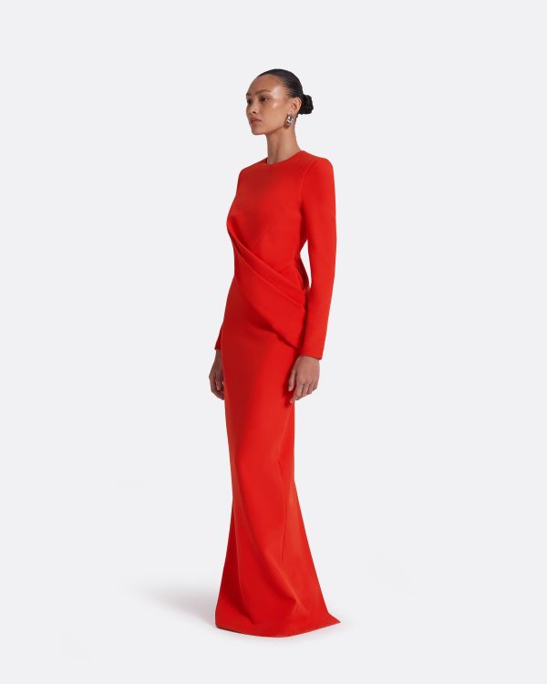 Louna Scarlet Red Long Dress - Image 4