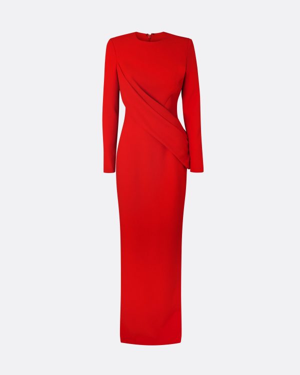 Louna Scarlet Red Long Dress - Image 5
