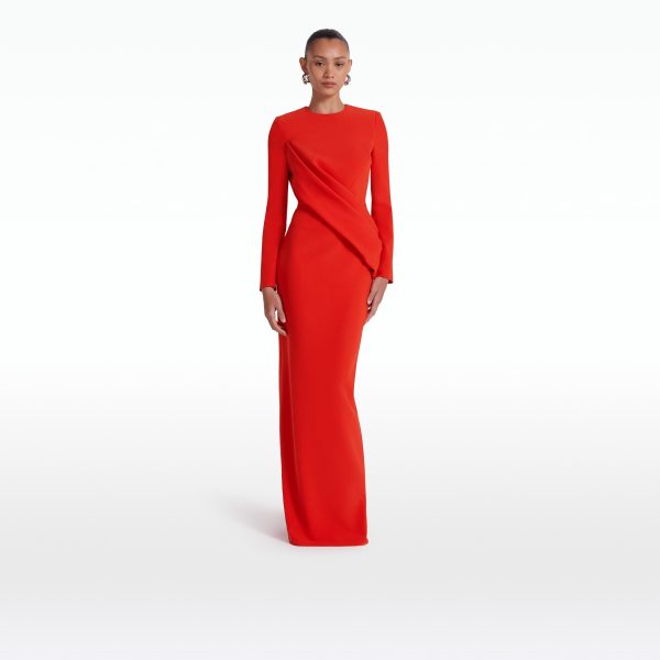 Louna Scarlet Red Long Dress - Image 6