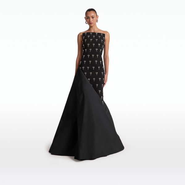 Pia Black Long Dress - Image 6