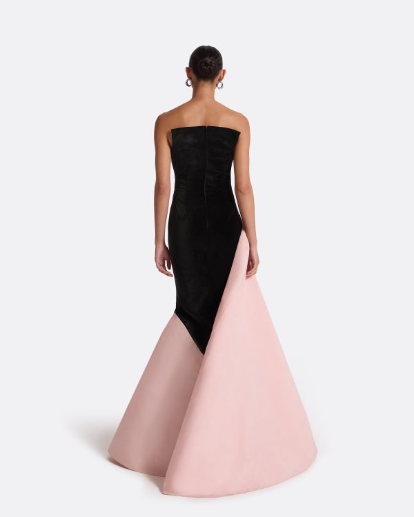 Pia Black & Peony Blush Long Dress - Image 2