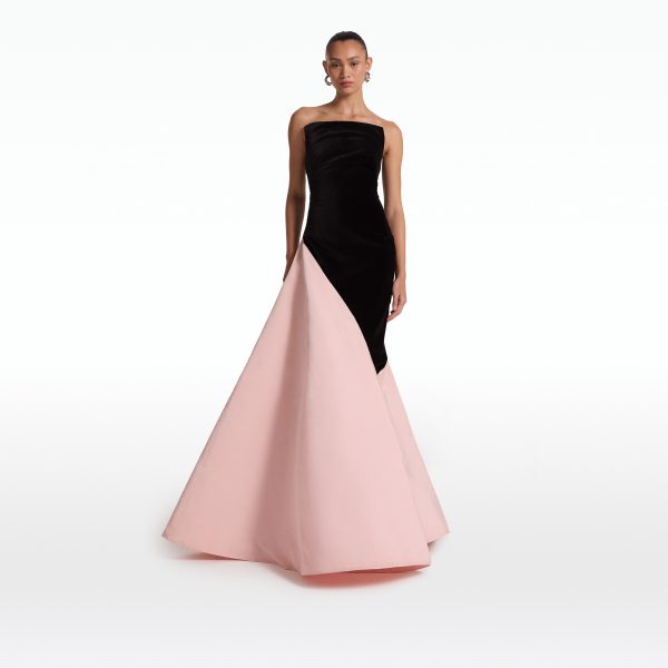 Pia Black & Peony Blush Long Dress - Image 6