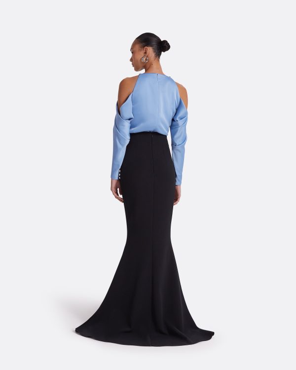 Aksha Carolina Blue & Black Long Dress - Image 2