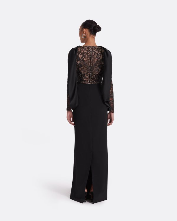 Serryna Black Long Dress - Image 2