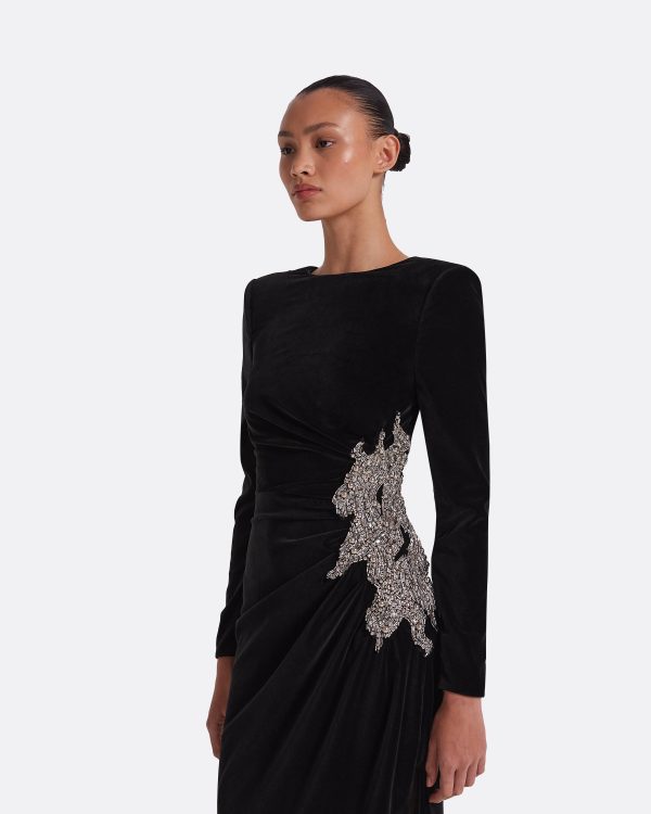 Nonna Black Long Dress - Image 3