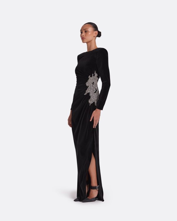 Nonna Black Long Dress - Image 4