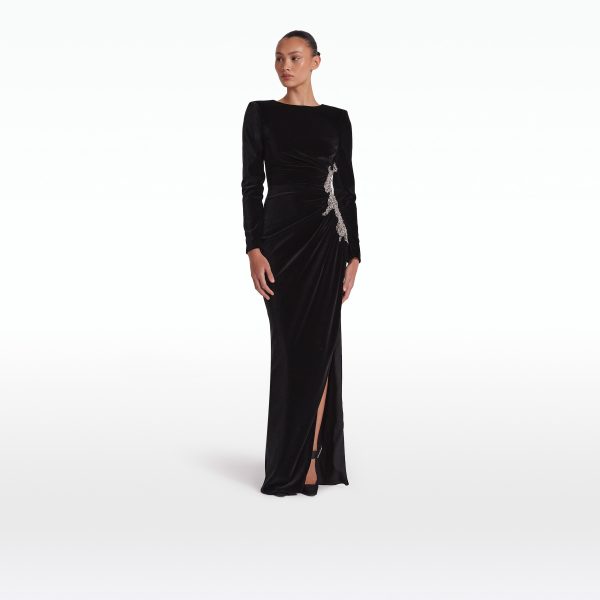 Nonna Black Long Dress - Image 6