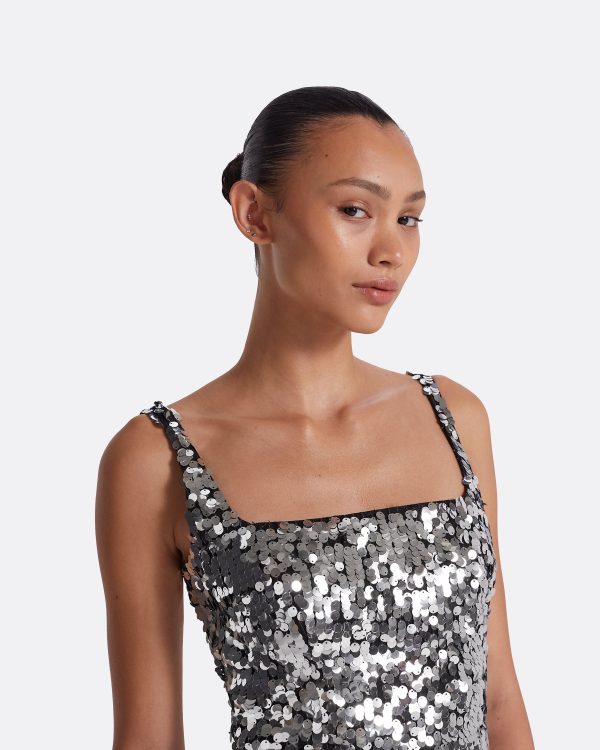 Kristena Gunmetal Long Dress - Image 3
