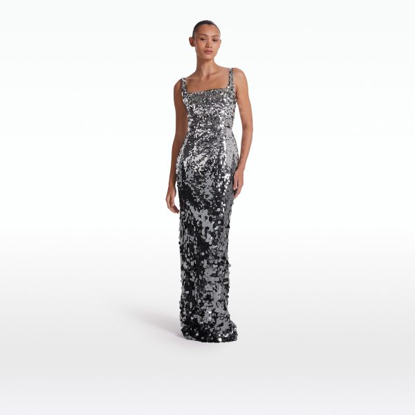 Kristena Gunmetal Long Dress - Image 6
