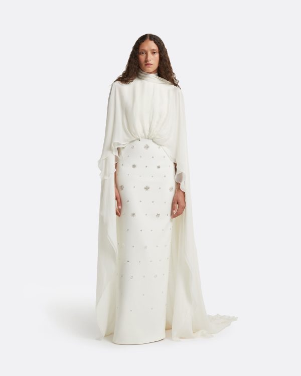 Yulena Ivory Long Dress - Image 6