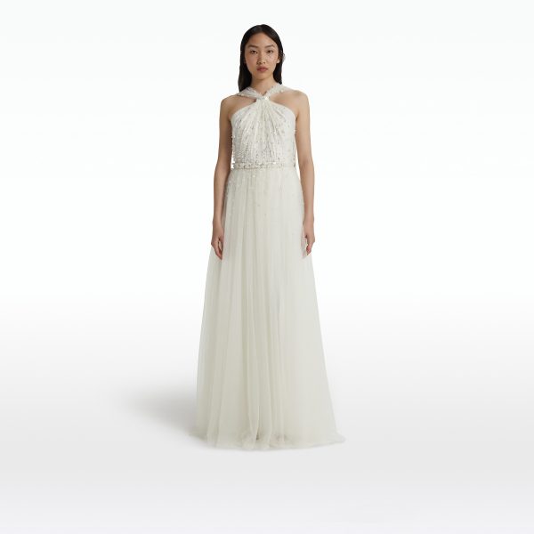 Tabia Ivory Long Dress - Image 6