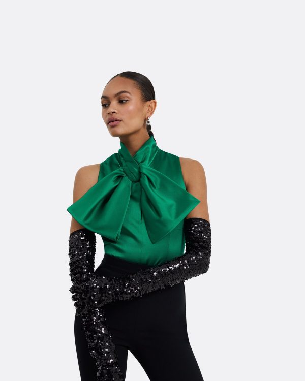 Antonia Black Sequins Gloves - Image 2