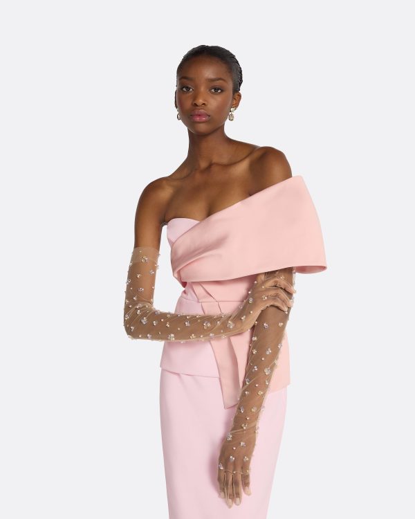 Astin Nude Embroidered Gloves - Image 6