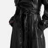 Emy Black Vegan Leather Coat - Image 6