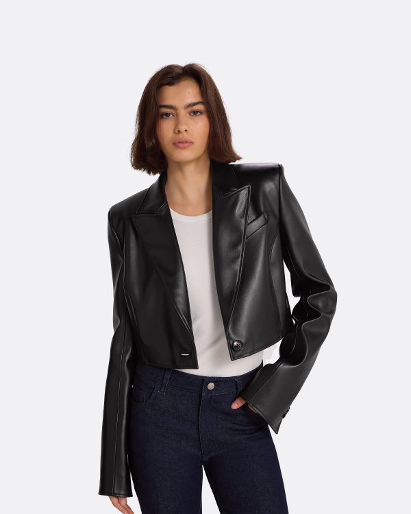 Craine Black Vegan Leather Jacket - Image 3
